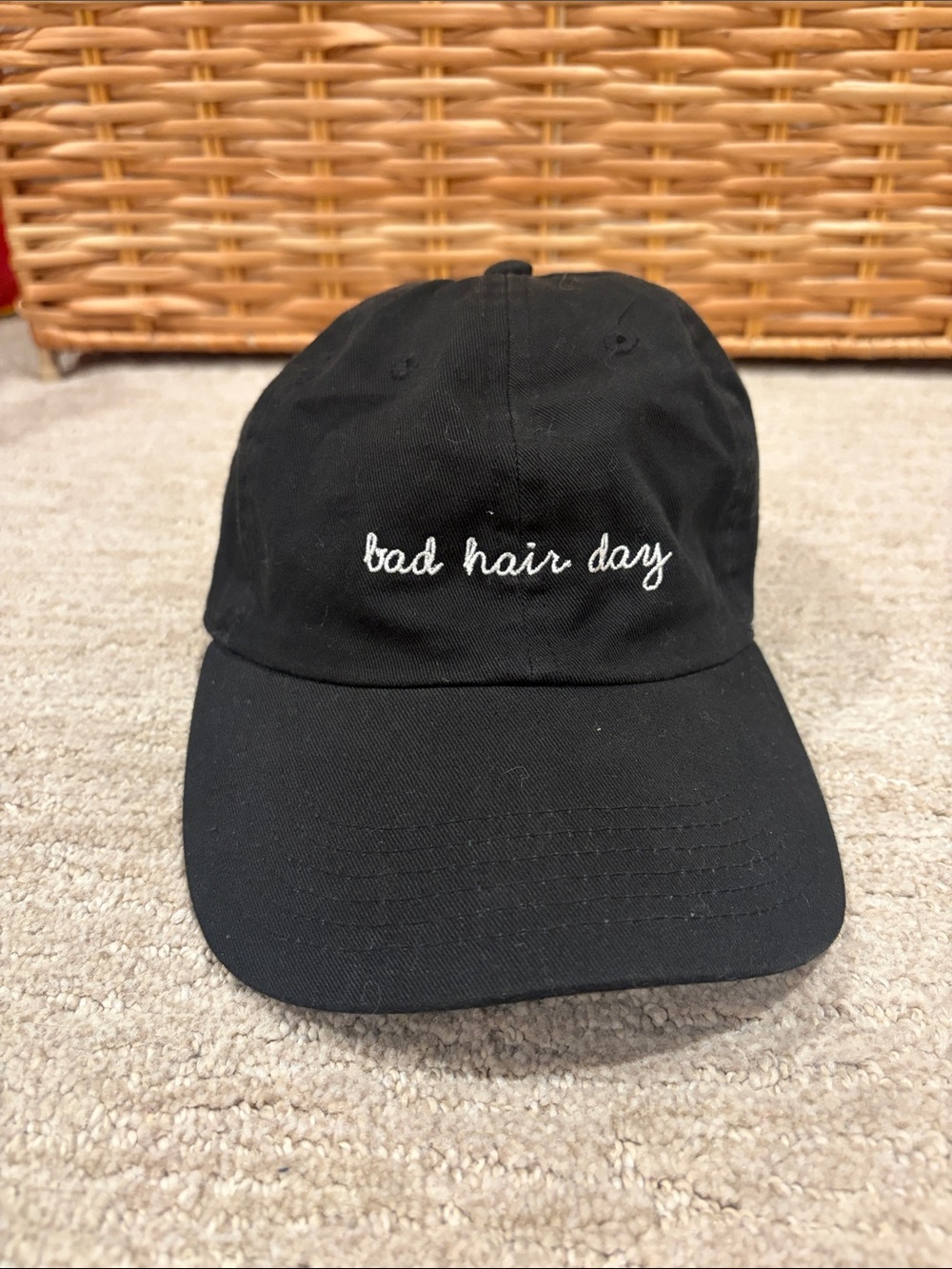 Black "bad hair day" Embroidered Baseball Cap